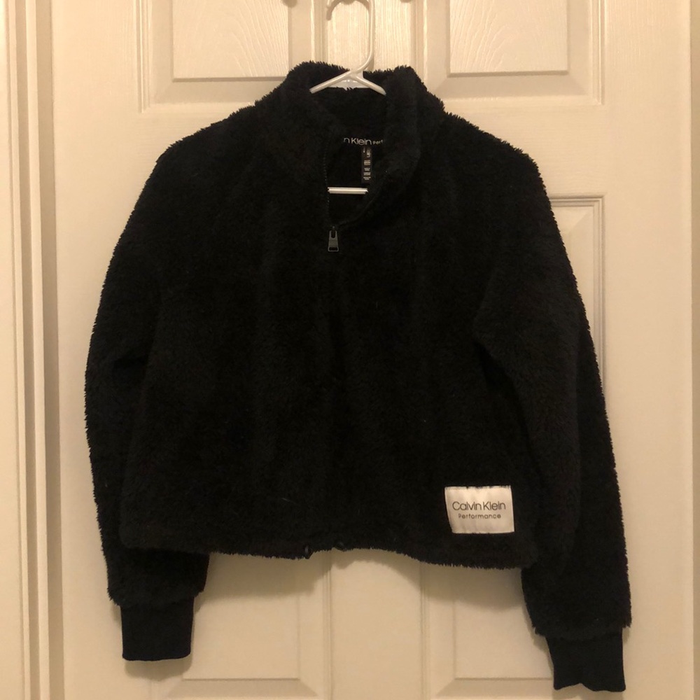 Black Calvin Klein Performance cropped fleece